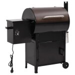 Vidaxl gril � granul�s avec chemin�e noir 104 cm fer