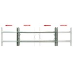 Vidaxl grille rglable de scurit de fentres et 2 barres 500 - 650 mm