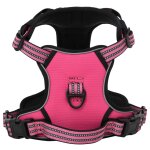Vidaxl harnais pour chien avec bandes r�fl�chissantes r�glables rose m