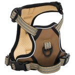 Vidaxl harnais pour chien avec laisse et collier rglables marron s