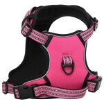 Vidaxl harnais pour chien avec laisse et collier rglables rose m