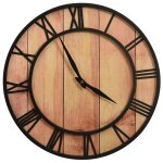 Vidaxl horloge murale 39 cm marron et noir mdf et fer
