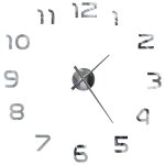 Vidaxl horloge murale 3d design moderne 100 cm xxl argent�