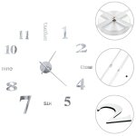 Vidaxl horloge murale 3d design moderne 100 cm xxl argent
