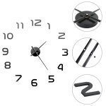 Vidaxl horloge murale 3d design moderne 100 cm xxl noir
