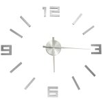 Vidaxl horloge murale 3d design moderne argent� 100 cm xxl