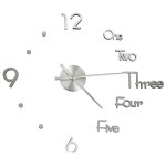Vidaxl horloge murale 3d design moderne argent 100 cm xxl