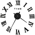 Vidaxl horloge murale 3d design moderne noir 100 cm xxl