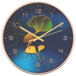 Vidaxl horloge murale dor et bleu 29, 5 cm polystyrne et verre