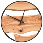 Vidaxl horloge murale marron �35 cm fer et bois d'olivier