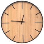 Vidaxl horloge murale marron �39 cm fer et bois d'ing�nierie