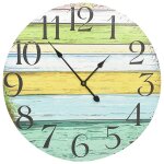 Vidaxl horloge murale multicolore 60 cm mdf