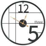 Vidaxl horloge murale noir �50 cm fer