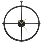 Vidaxl horloge murale noir 52 cm fer