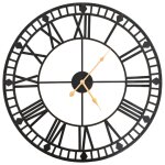Vidaxl horloge murale vintage avec mouvement � quartz m�tal 60 cm xxl