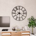 Vidaxl horloge murale vintage avec mouvement � quartz m�tal 80 cm xxl