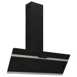 Vidaxl hotte murale 90 cm acier et verre tremp� noir