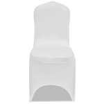 Vidaxl housse blanche extensible pour chaise 50 pi�ces