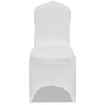 Vidaxl housse blanche extensible pour chaise 50 pices
