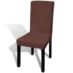 Vidaxl housse de chaise droite extensible 4 pcs marron