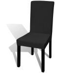 Vidaxl housse de chaise droite extensible 4 pcs noir Vidaxl housse de chaise droite extensible 4 pcs noir