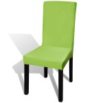 Vidaxl housse de chaise droite extensible 6 pcs vert