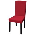 Vidaxl housses de chaise �lastiques droites 6 pcs bordeaux