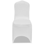 Vidaxl housse de chaise extensible 100 pcs blanc
