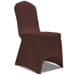 Vidaxl housse de chaise extensible 4 pcs marron