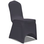 Vidaxl housse de chaise extensible 6 pcs anthracite