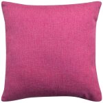 Vidaxl housses de coussin 4 pcs aspect de lin rose 40x40 cm