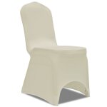 Vidaxl housse crme extensible pour chaise 6 pices