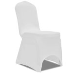 Vidaxl housses lastiques de chaise blanc 18 pcs
