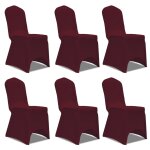 Vidaxl housses lastiques de chaise bordeaux 12 pcs
