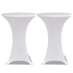 Vidaxl housses �lastiques de table � 60 cm blanc 2 pcs