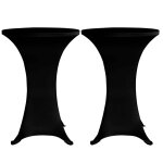 Vidaxl housses �lastiques de table � 60 cm noir 4 pcs