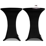 Vidaxl housses �lastiques de table � 70 cm noir 4 pcs