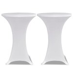 Vidaxl housses �lastiques de table � 80 cm blanc 2 pcs
