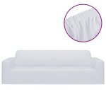 Vidaxl housse extensible de canap� 2 places blanc jersey de polyester