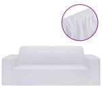 Vidaxl housse extensible de canap 2 places blanc jersey de polyester