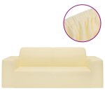 Vidaxl housse extensible de canap� 2 places cr�me jersey de polyester