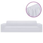 Vidaxl housse extensible de canap 4 places blanc jersey de polyester