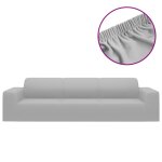 Vidaxl housse extensible de canap 4 places gris jersey de polyester