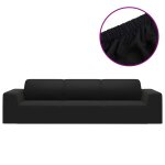 Vidaxl housse extensible de canap� 4 places noir jersey de polyester