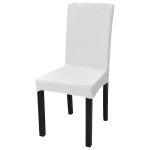 Vidaxl housses extensibles de chaise 6 pcs blanc