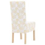Vidaxl housses extensibles de chaise 6 pcs blanc avec imprim� dor�