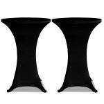 Vidaxl housse de table � 60 cm noir extensible 2 pcs