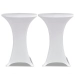 Vidaxl housse de table � 70 cm blanc extensible 2 pcs