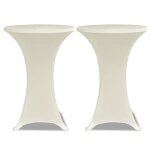Vidaxl housse de table � 70 cm cr�me extensible 2 pcs