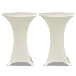 Vidaxl housse de table  70 cm crme extensible 2 pcs